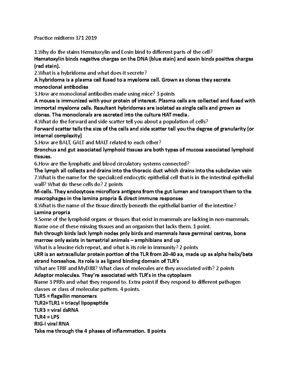 IMIN 371 Midterm Practice Qs & Key Concepts for Review - Studocu