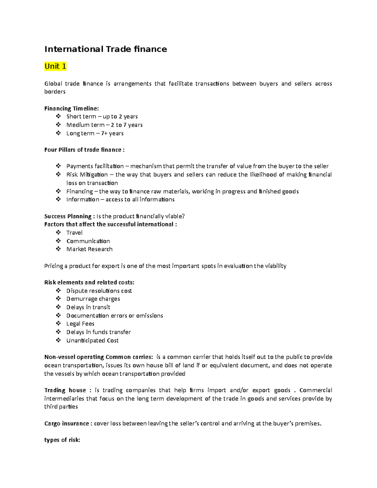 International Finance Trade - Unit 1 Overview and Key Concepts - Studocu