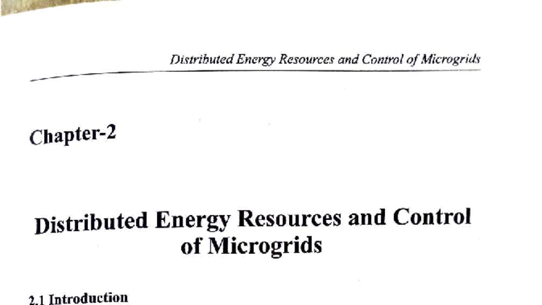 Distributed Energy Resources Microgrid Control Mod2 Dgsg Notes