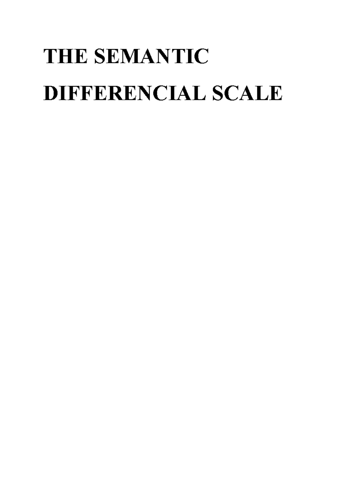 Understanding the Semantic Differential Scale: Concepts & Applications ...