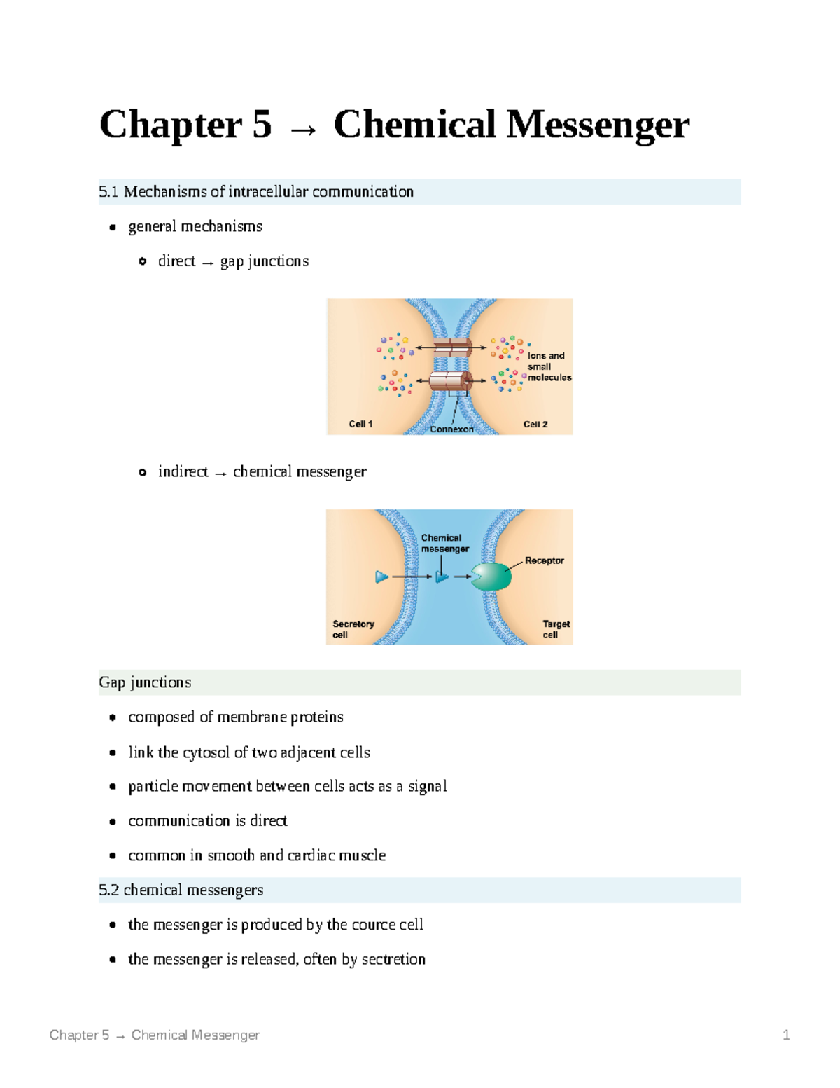 Chapter 5: Chemical Messengers and Signal Transduction Mechanisms - Studocu