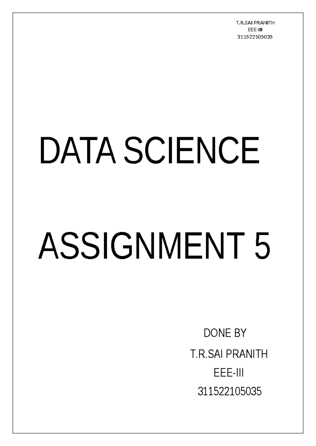 DS 311522105035 Assignment 5: Techniques for Managing Large Data Sets ...