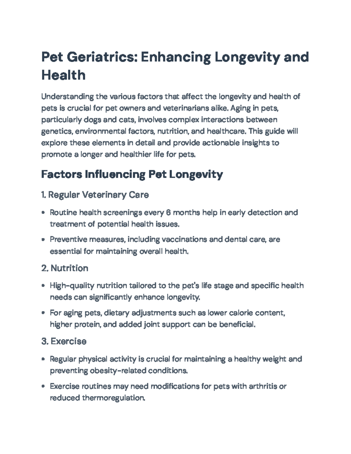 Pet Geriatrics: Enhancing Health and Longevity in Aging Pets - Pet ...
