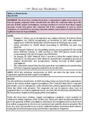 Hilarion- Rubio - Summary Corporate Law - HILARION RUBIO Birthday ...