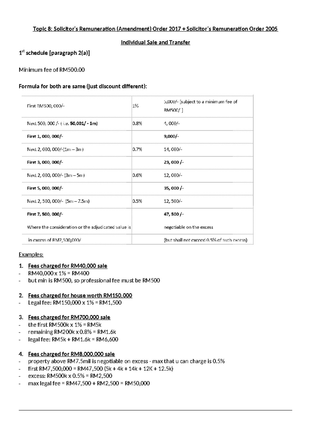 Topic 8: Solicitor’s Remuneration Formula and Fees Overview (2017 ...