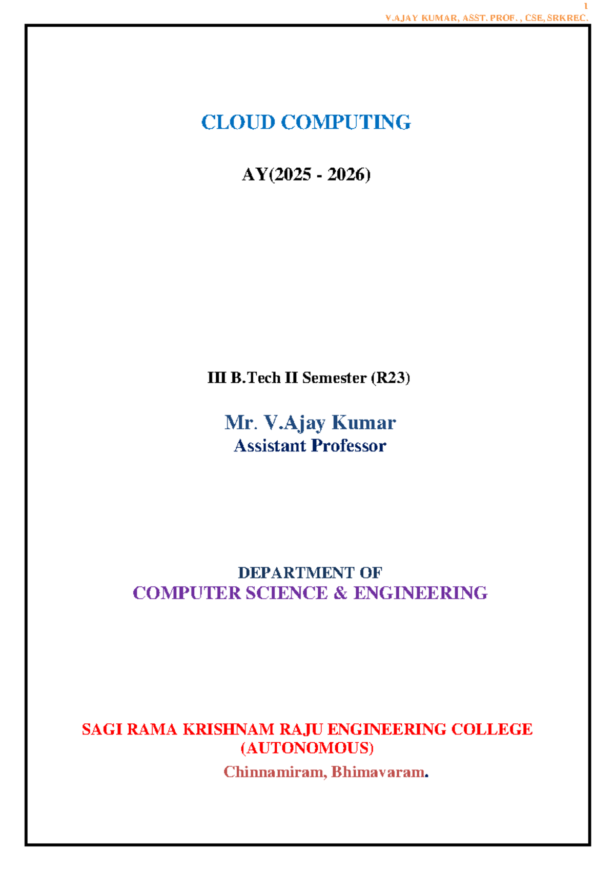 CC B.Tech II Sem (R23) Unit-3 Notes on Cloud Computing & Virtualization ...