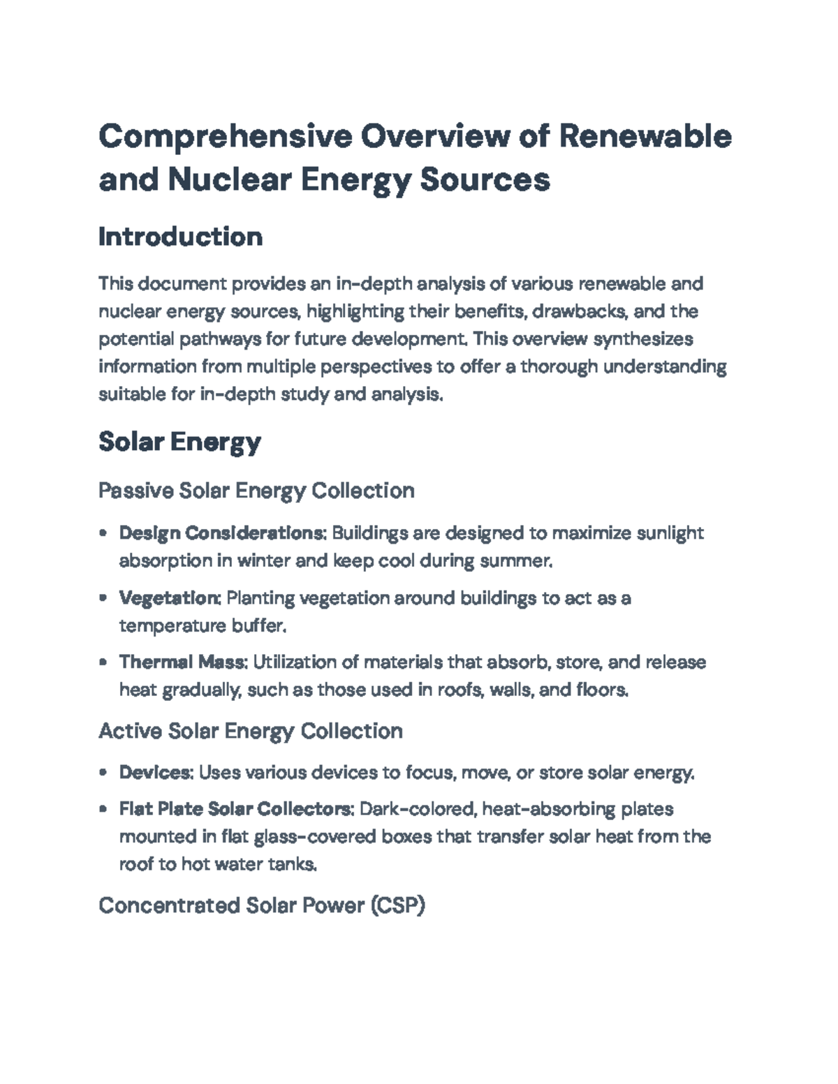 Comprehensive Overview of Renewable and Nuclear Energy Sources ...