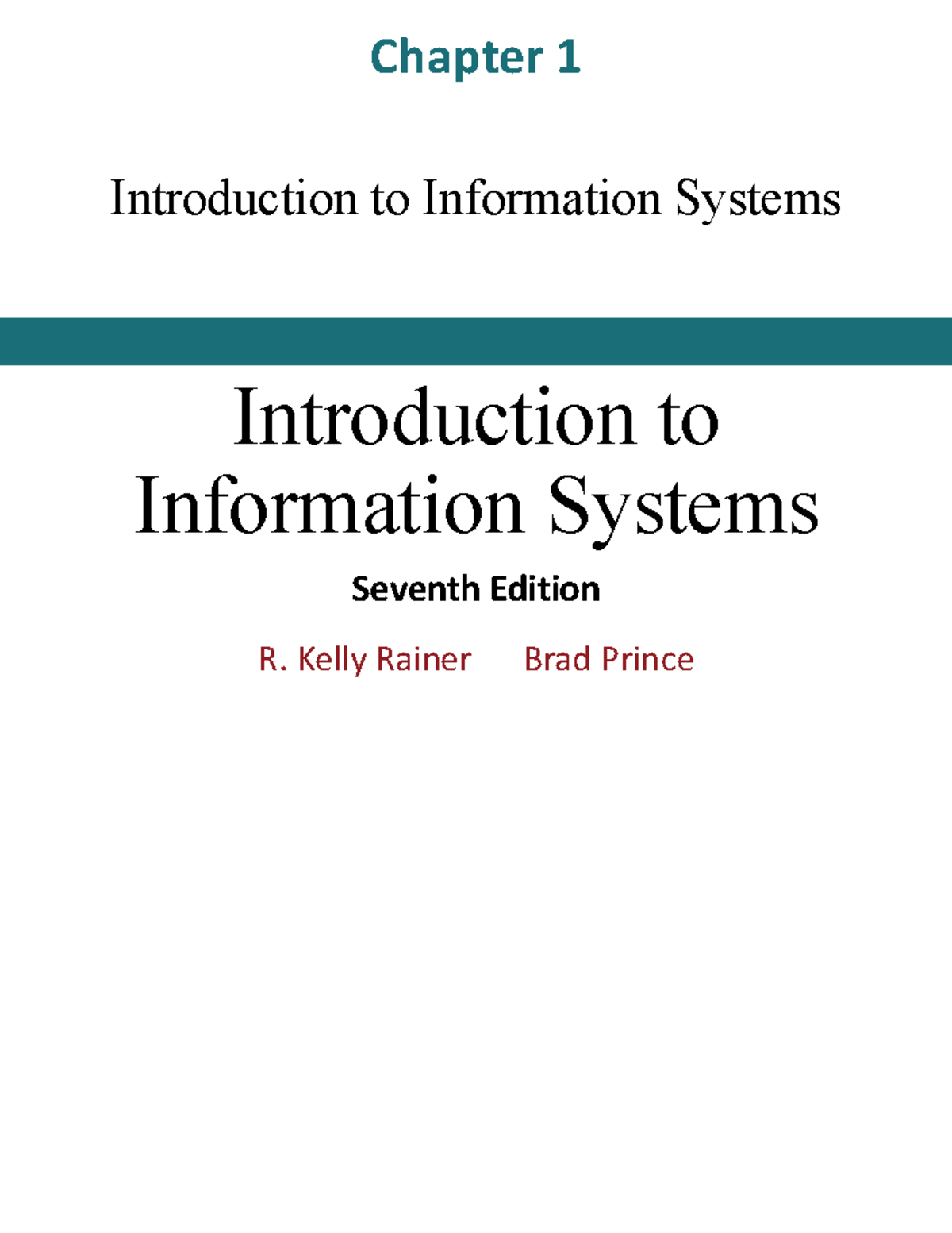Ch01: Introduction to Information Systems - Key Concepts and Objectives ...