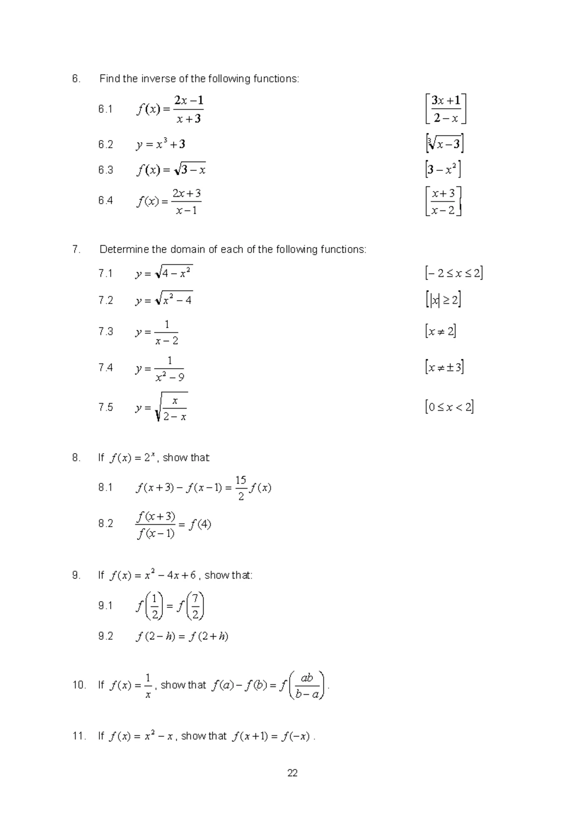 Vectors and Functions: Practice Questions with Solutions (MATH 101 ...