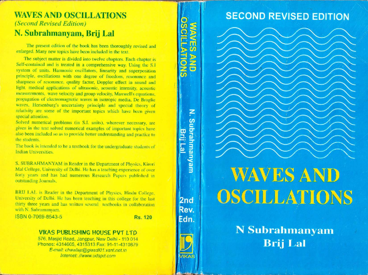 WAVES AND OSCILLATIONS: Comprehensive Study Notes for PHYS 101 - Studocu
