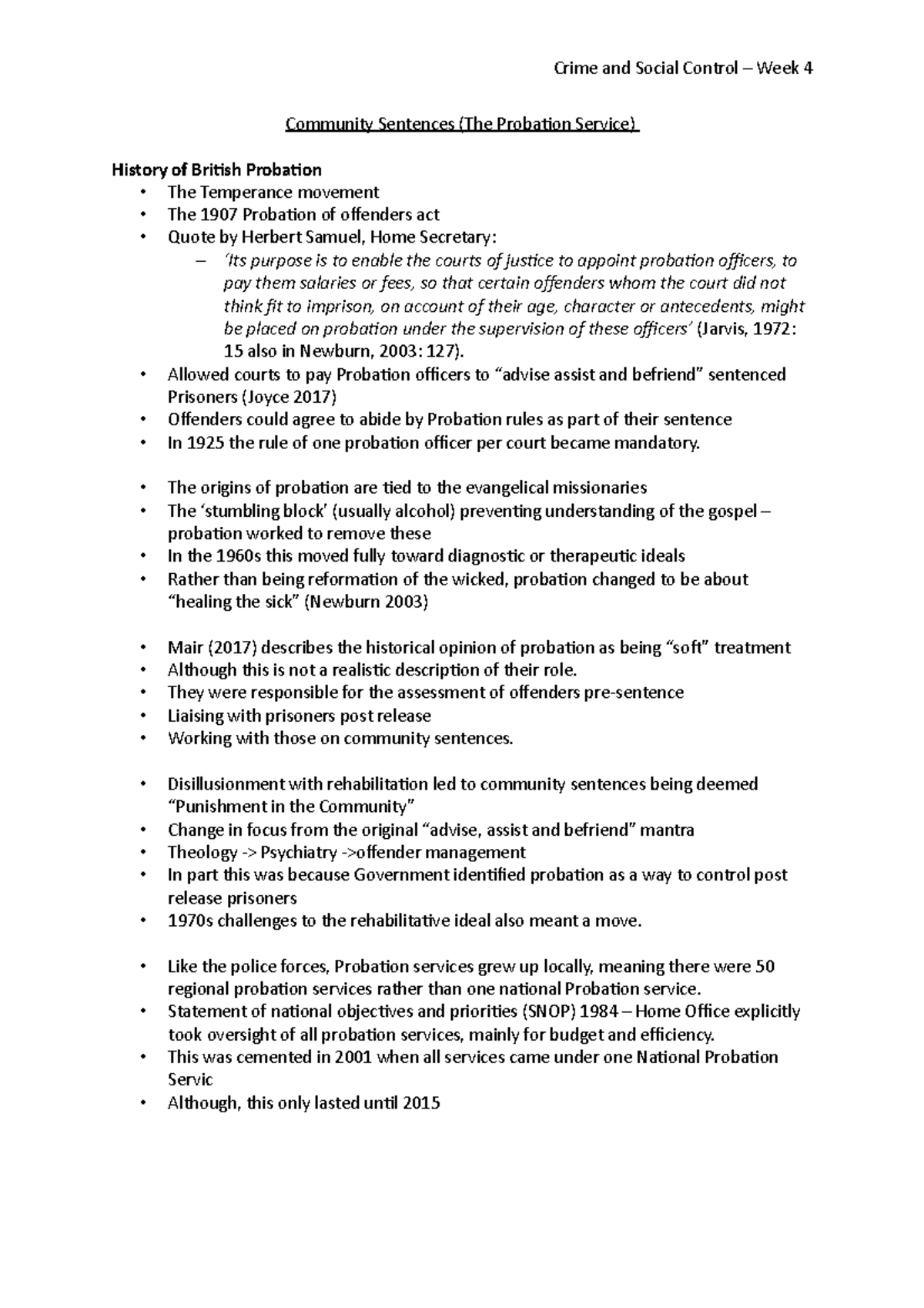 Community Sentences Overview - CSC Detailed Analysis - Studocu