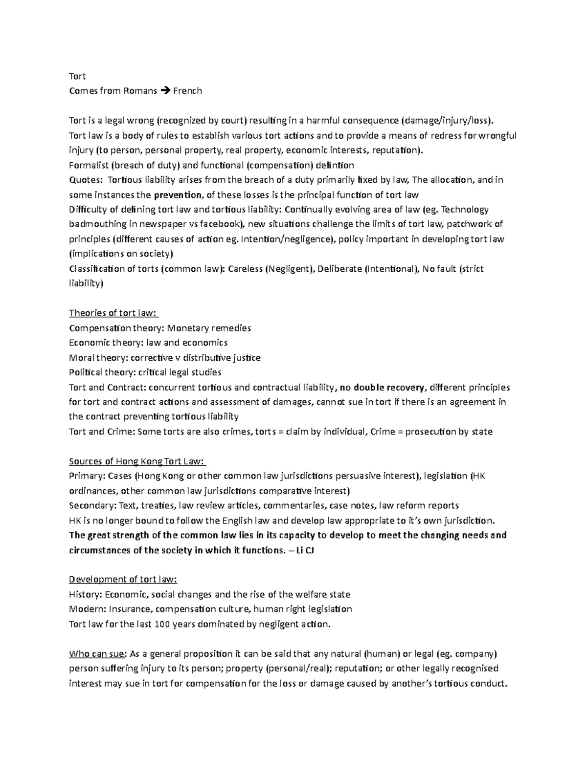 Tort Law Cases: Duty of Care Analysis and Key Judgments - Studocu