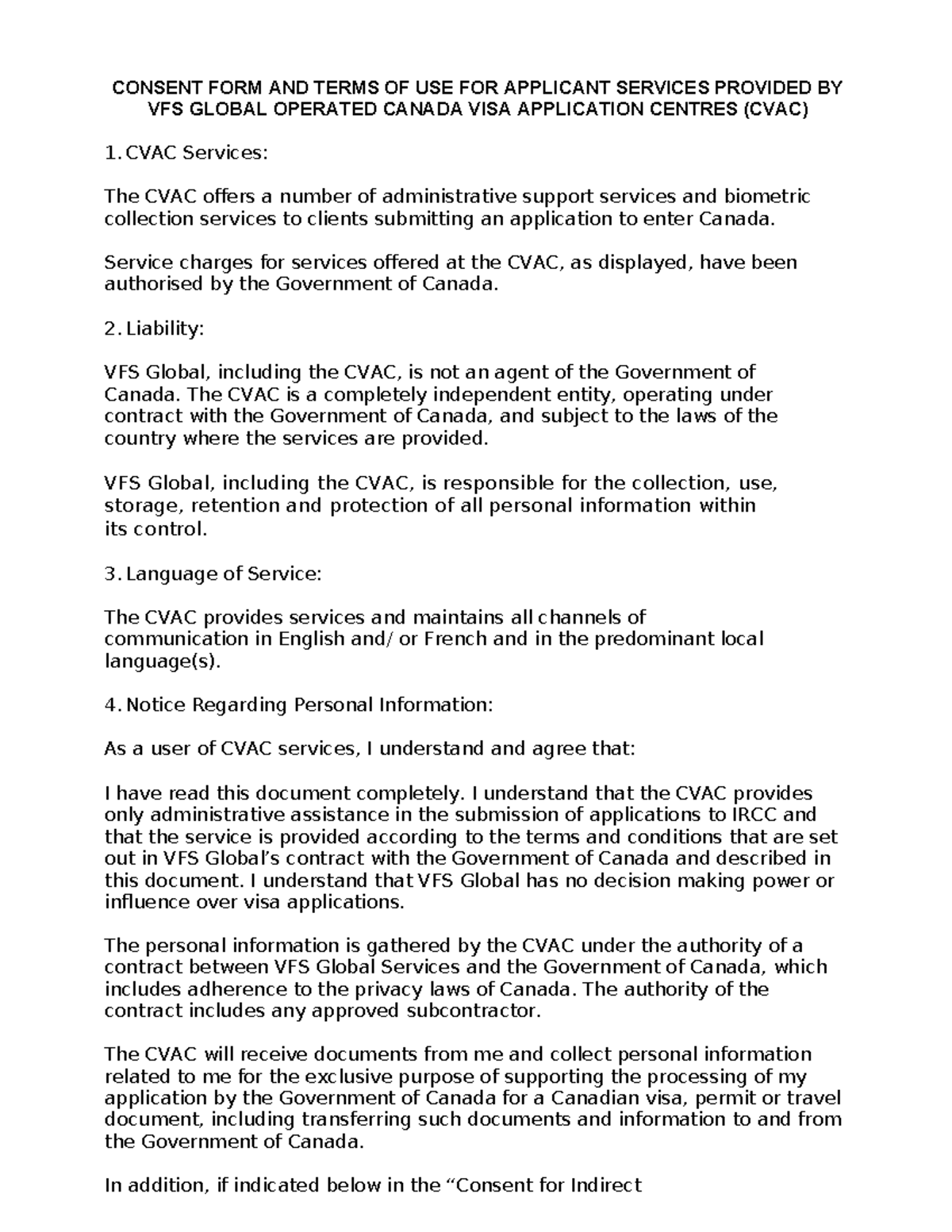 VFS-Consent Form 2 - automation department - CONSENT FORM AND TERMS OF ...