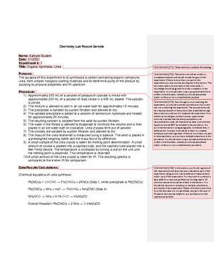 Chemistry 103 Lab 1 Lab Module 1 Information From Lab Video