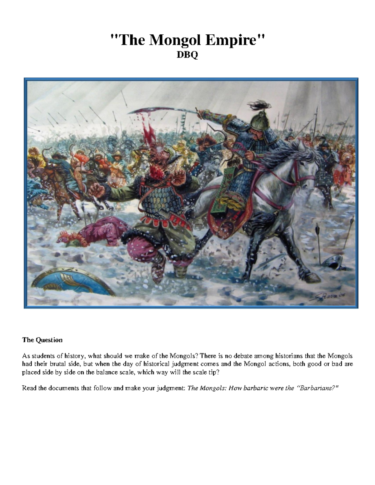 Mongol Empire DBQ Analysis and Documents Overview - Studocu