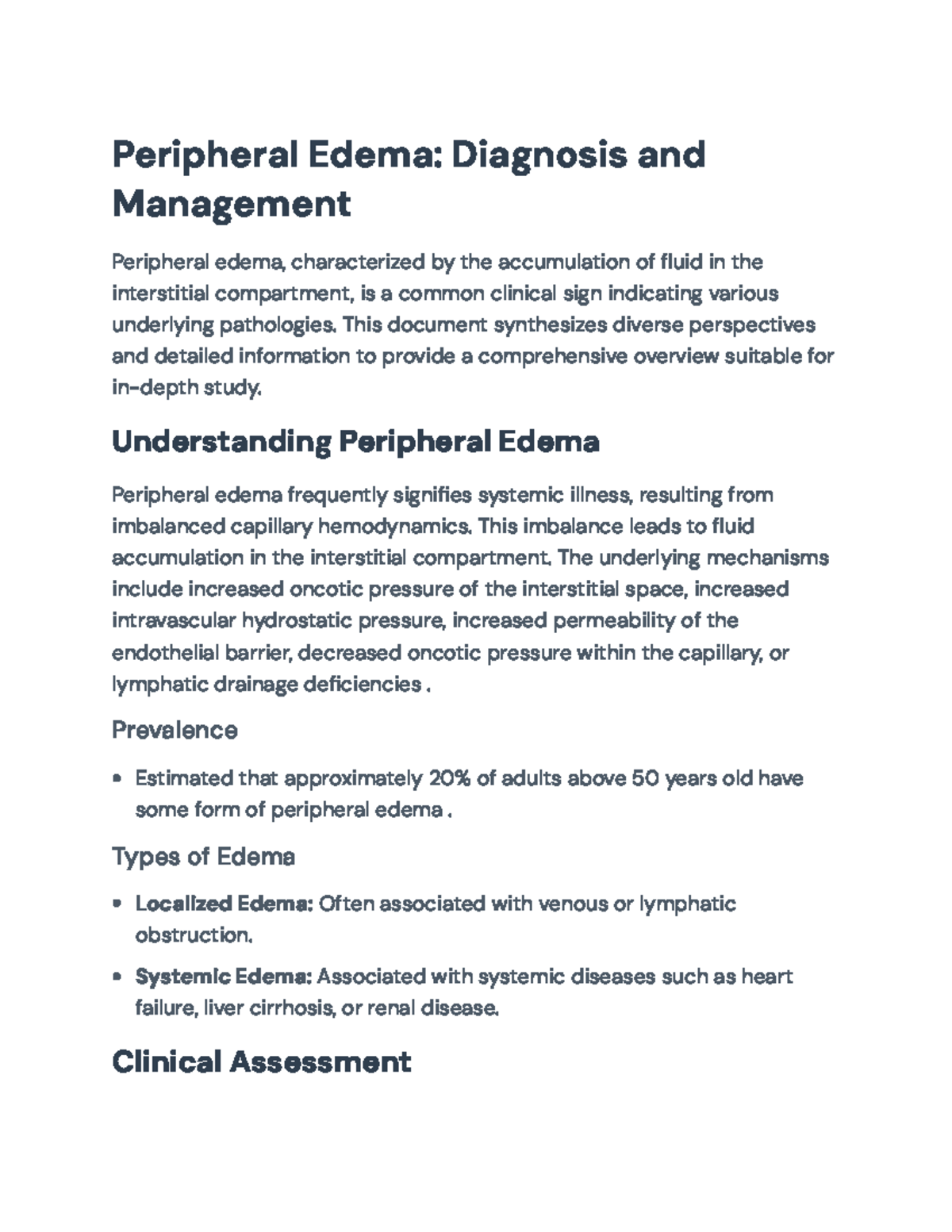 Comprehensive Overview of Peripheral Edema: Diagnosis & Management ...