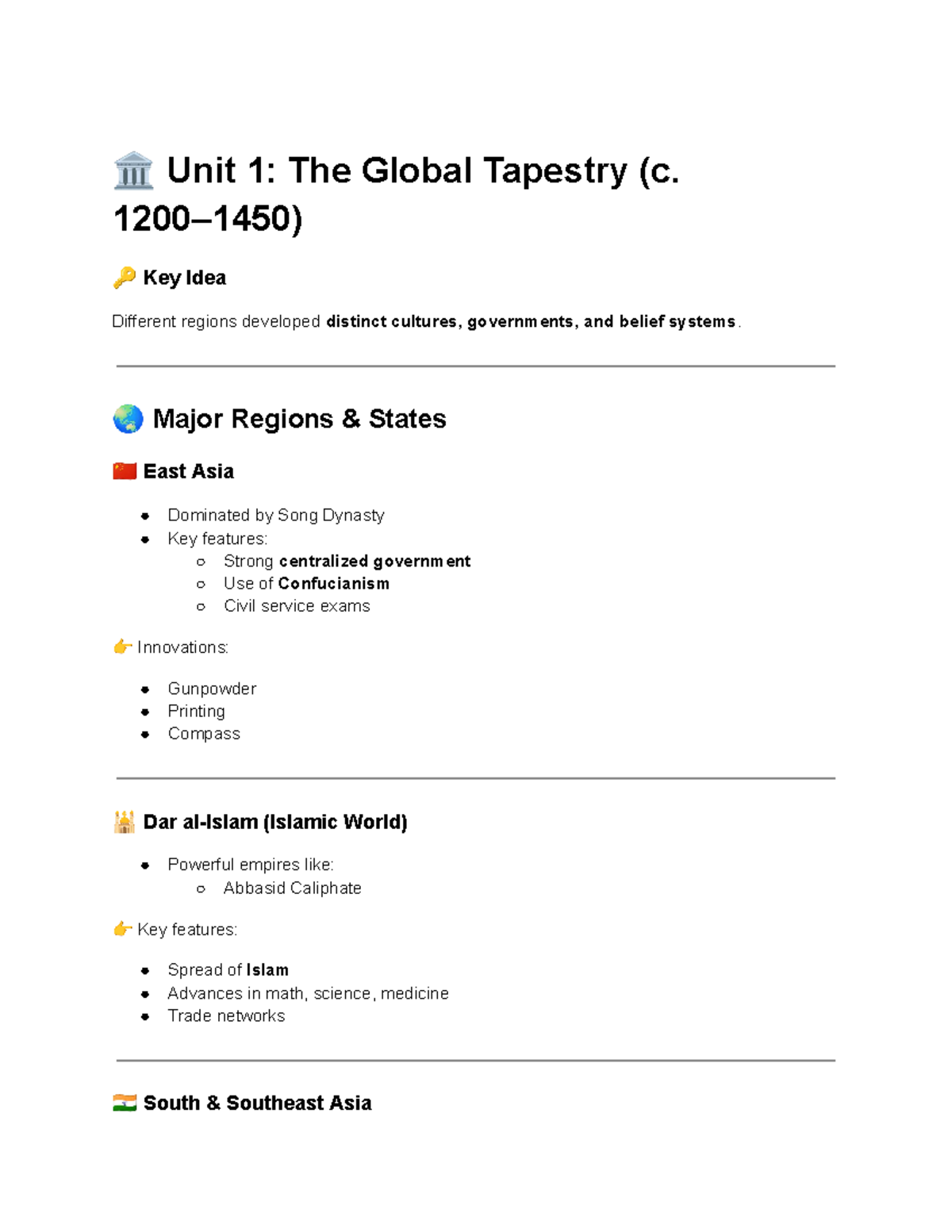 WHAP Unit 1-2: The Global Tapestry & Key Themes in World History - Studocu