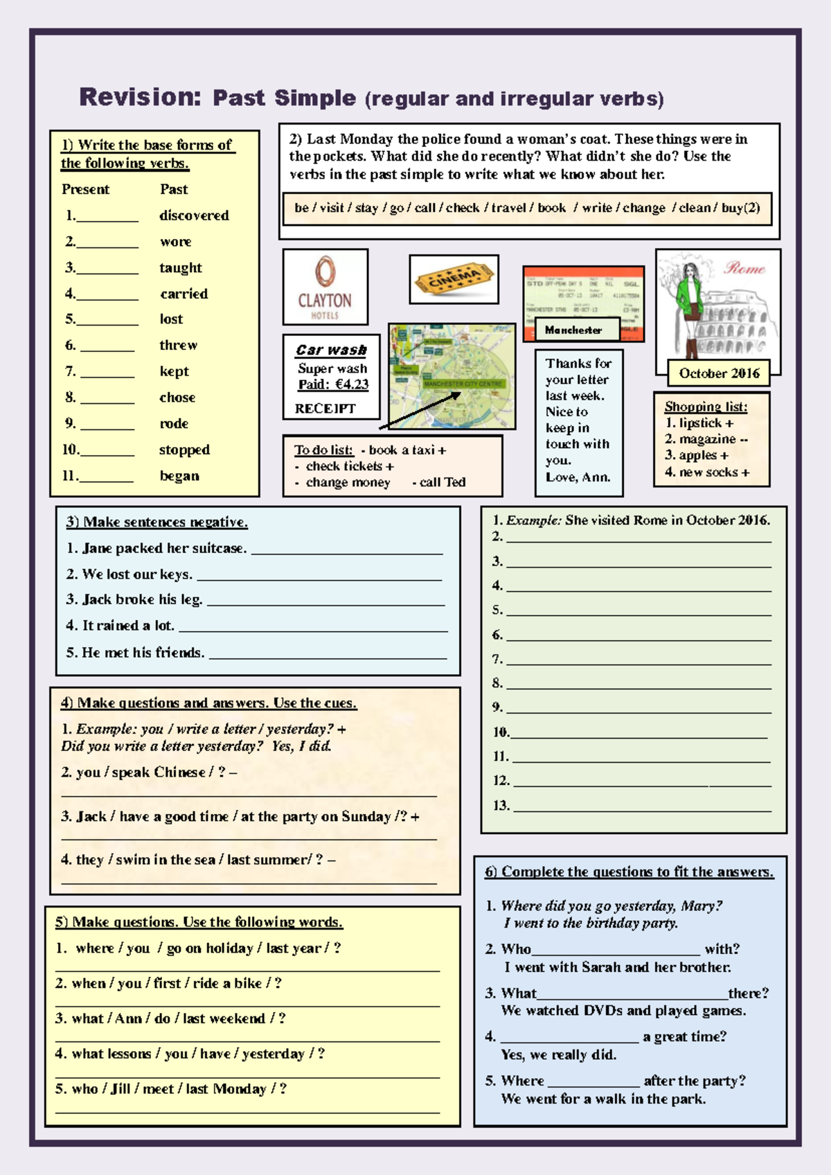 Revision: Past Simple Verbs (Regular & Irregular) - ENG101 - Studocu