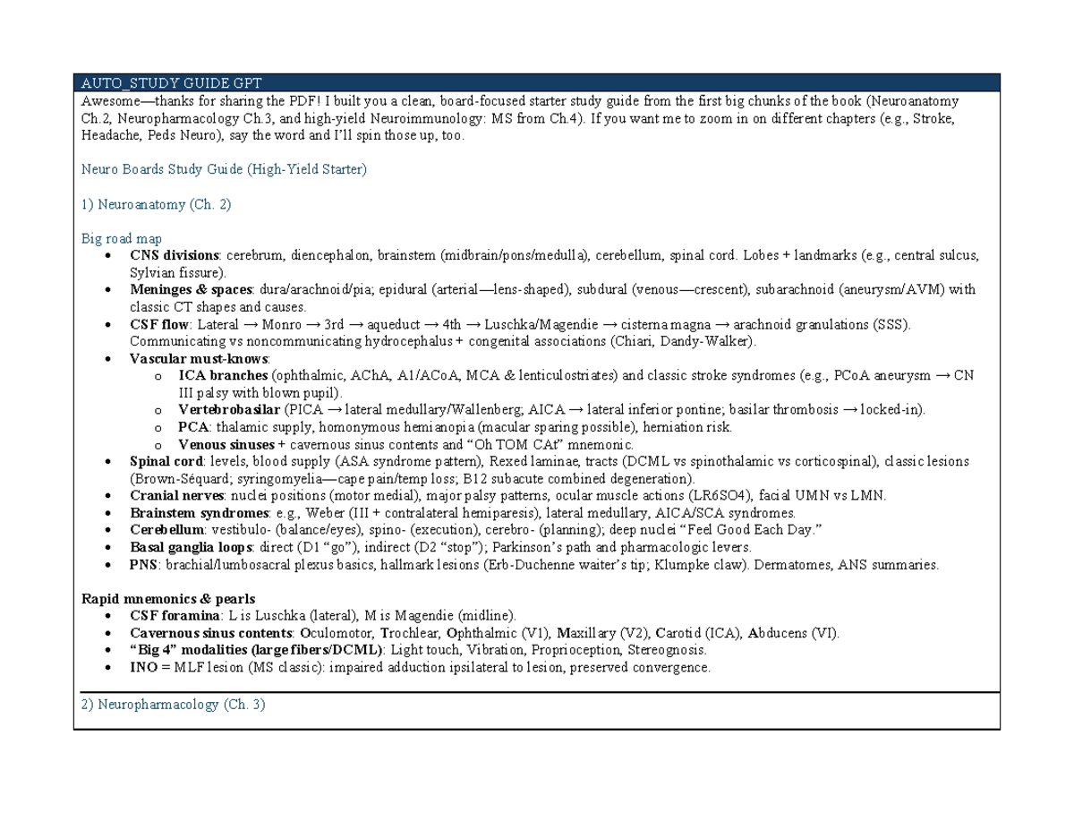 Divine Intervention Neurology Shelf Review: High Yield Study Guide