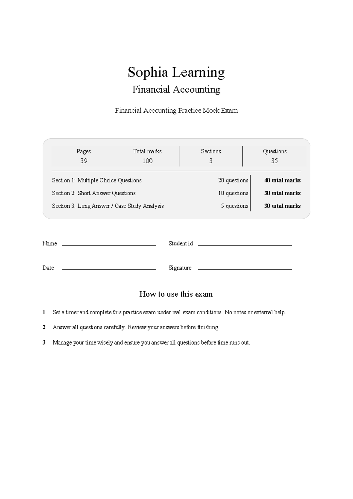 ACCT 212 Financial Accounting Mock Exam Practice 2026 - Studocu