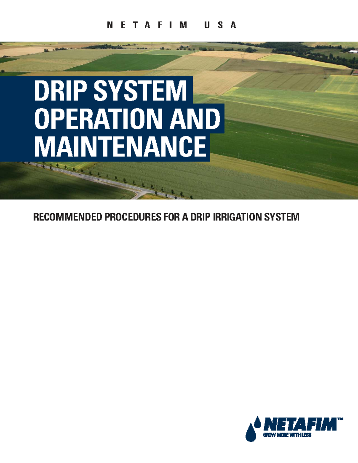 Netafim USA Drip System Operation & Maintenance Procedures - Studocu