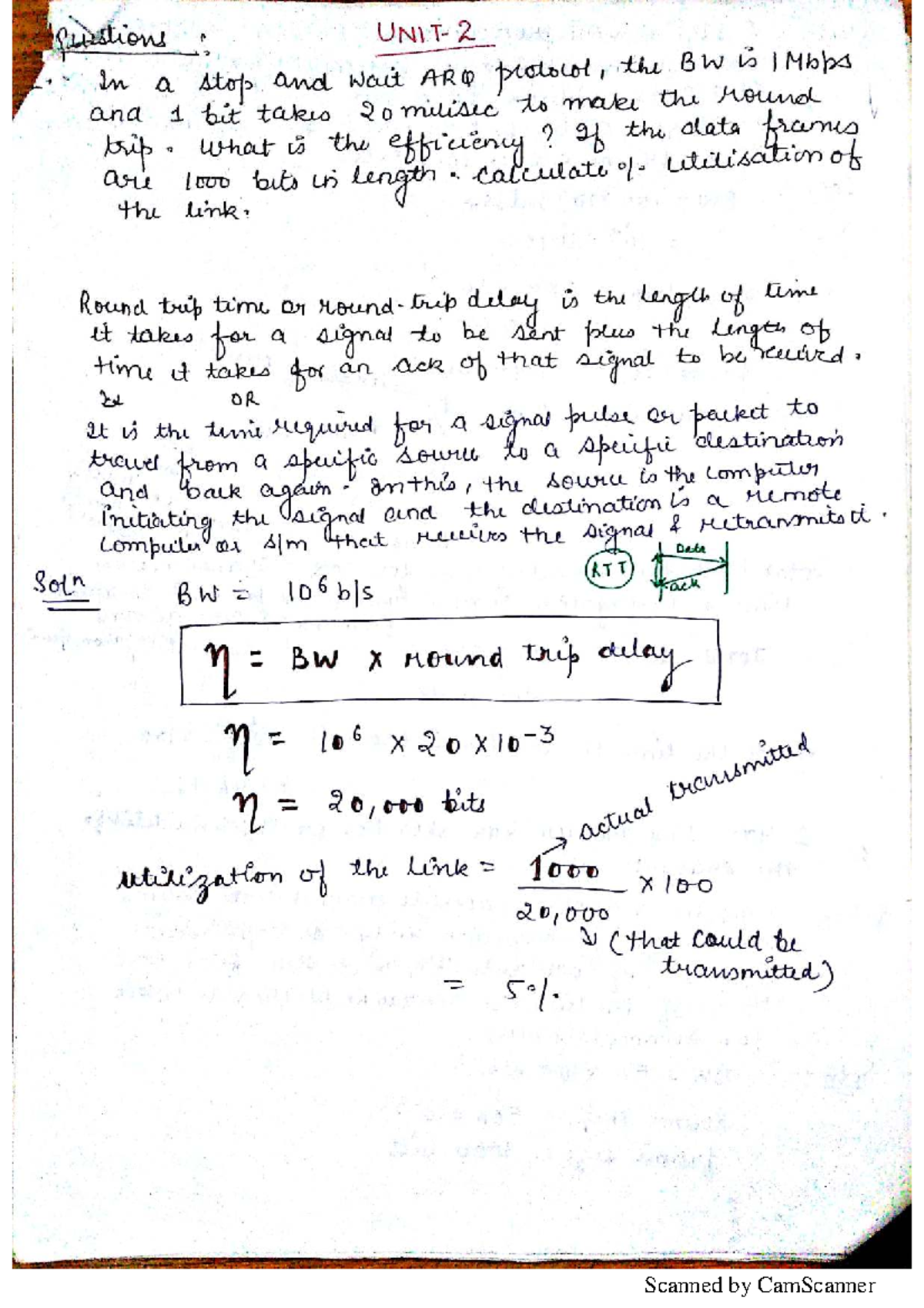 Unit 2 CN Numericals - Assignment on Stop and Wait ARQ Protocol - Studocu