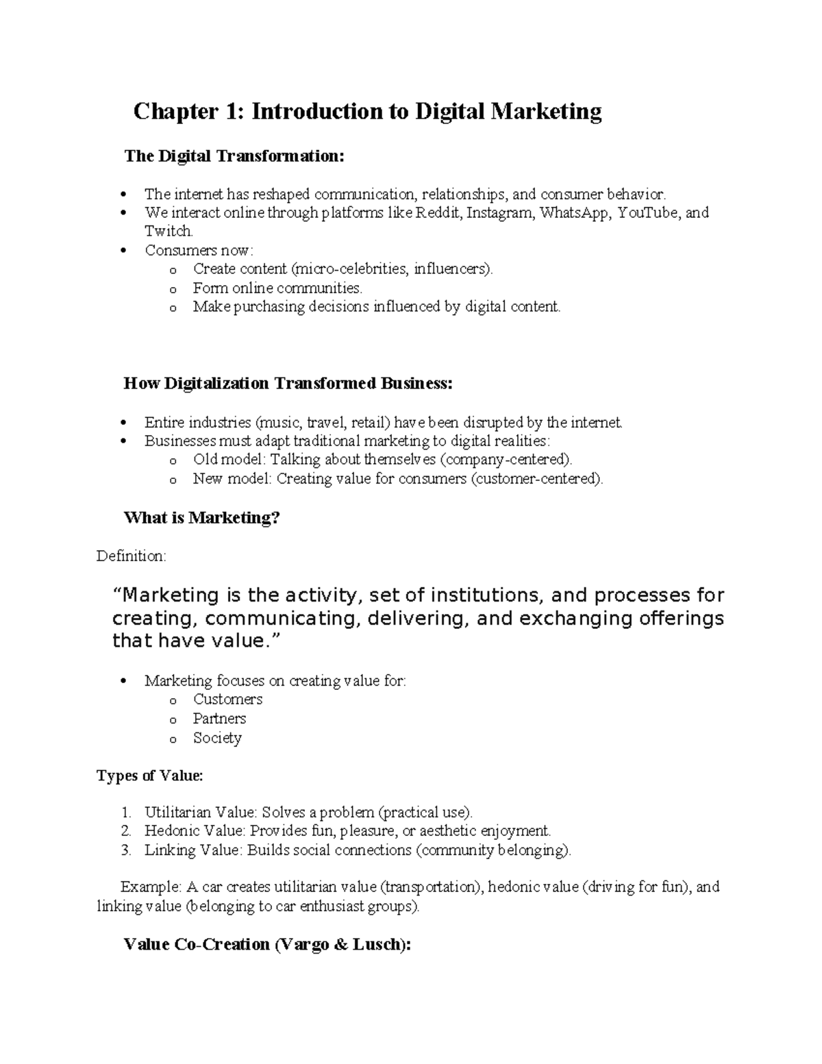Lecture Notes: Chapter 1 - Introduction to Digital Marketing (DM101 ...