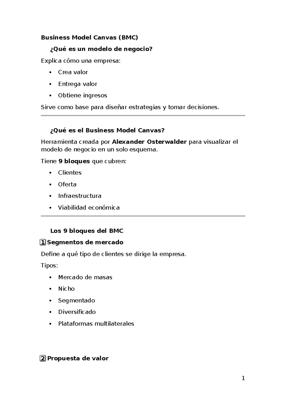 Resumen Semana 3: Business Model Canvas (BMC) y su Importancia - Studocu