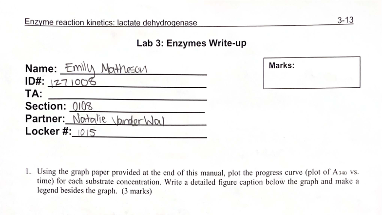 Bioc 3: Enzyme Kinetics Lab - Lactate Dehydrogenase Analysis - Studocu