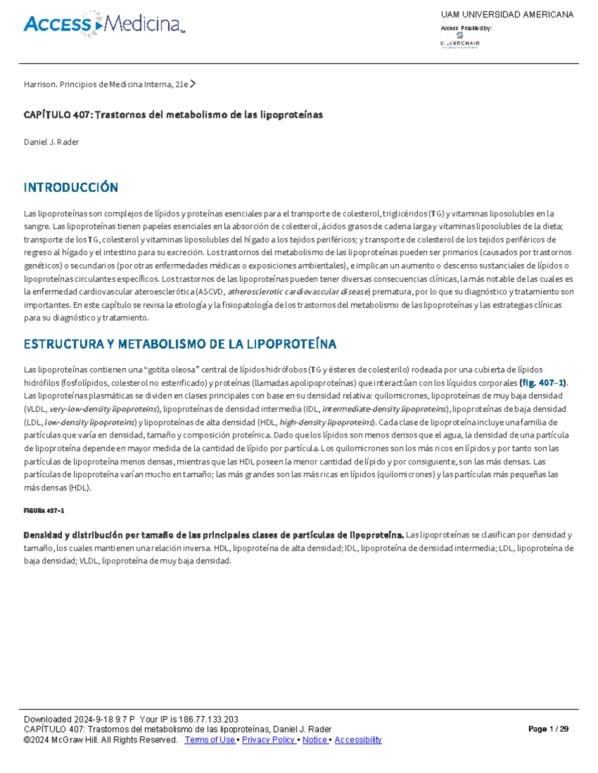 CAPÍTULO 407: Trastornos del Metabolismo de Lipoproteínas - Harrison 21e - Document Preview