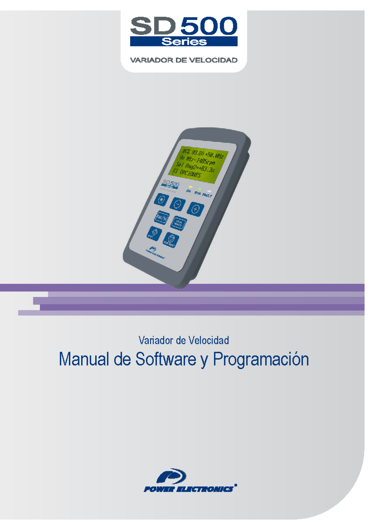 Manual del Variador SD500: Guía de Software y Programación - Studocu