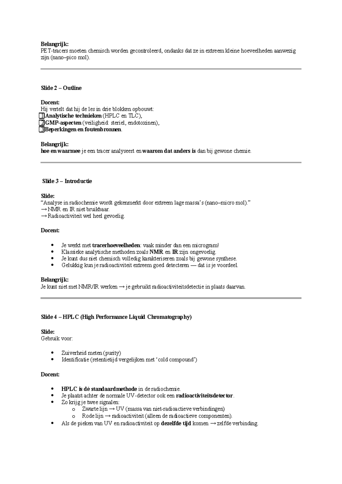 Nuclear Imaging HC6 A&B: Aantekeningen over Radiochemie en ...