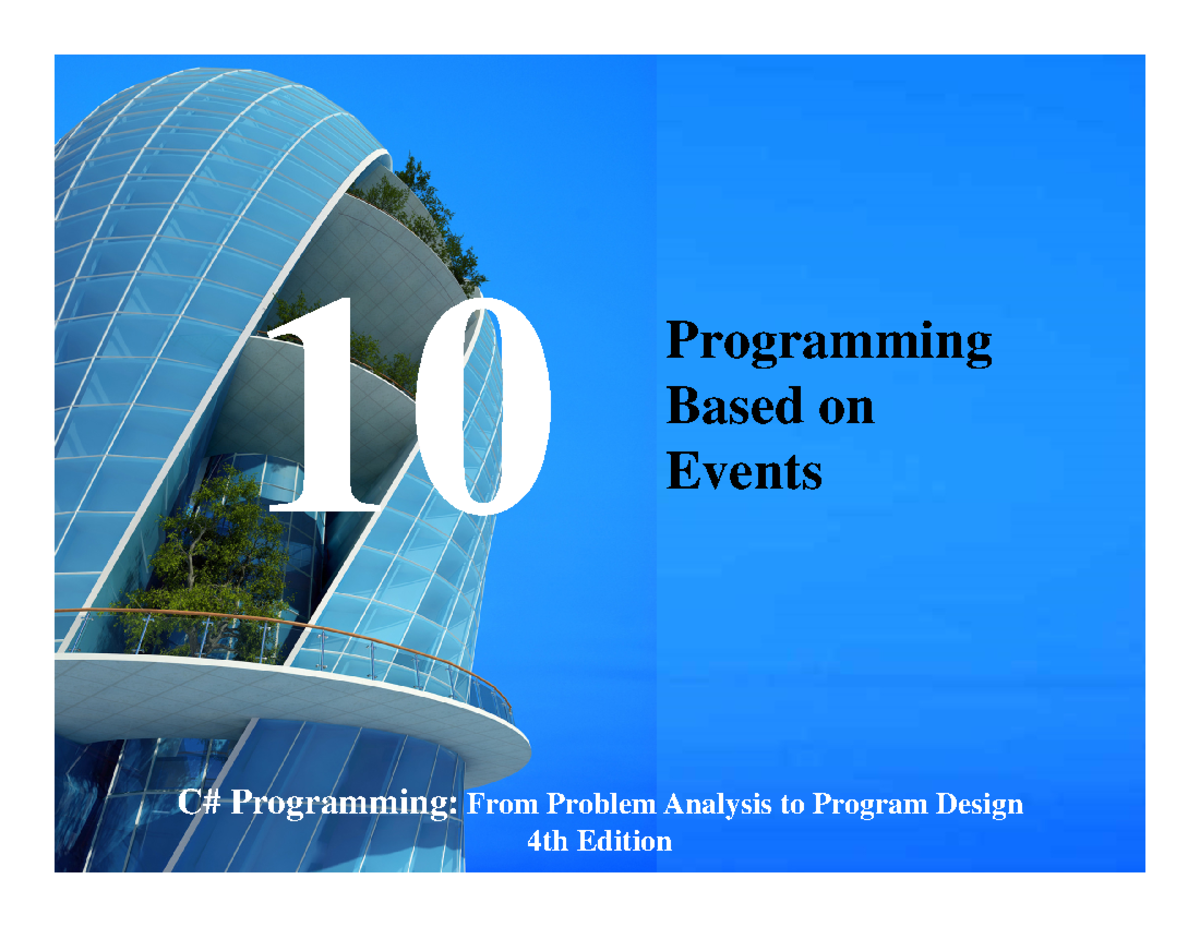 09 C# Programming: Event Handling and Delegates Overview - Studocu