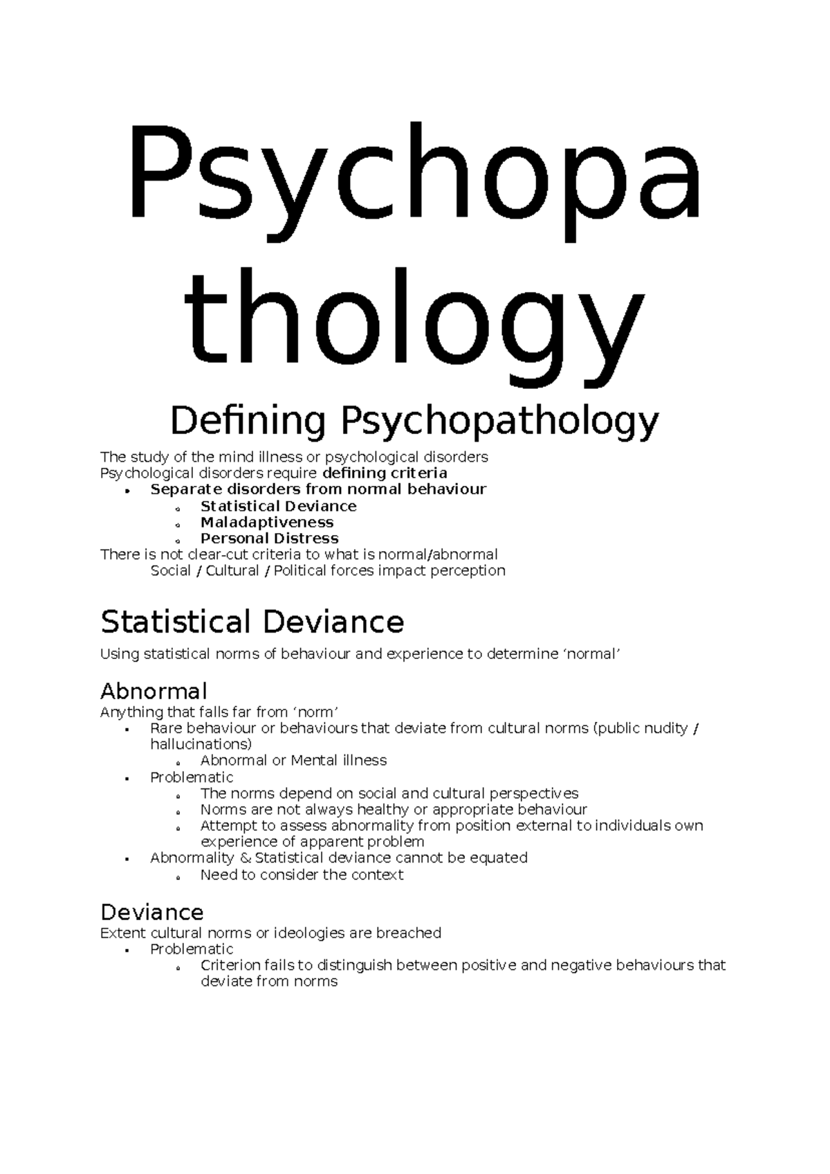 Psychopathology: Understanding Mental Disorders and Their Contexts ...