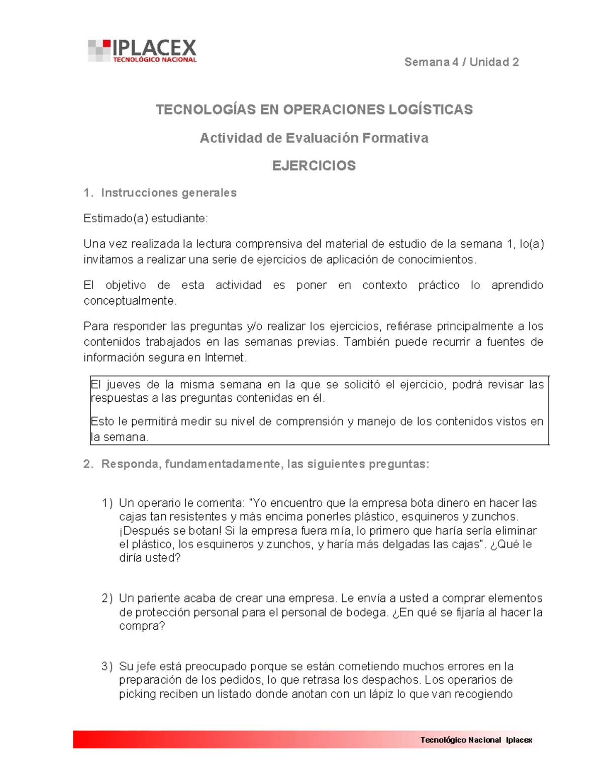 Evaluación Formativa: Control de Inventarios y Ejercicios Prácticos ...