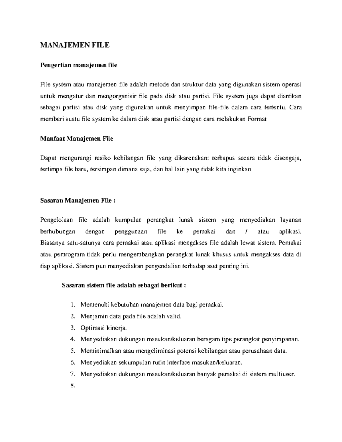 Modul-9: Pengantar dan Manfaat Manajemen File dalam Sistem Operasi ...