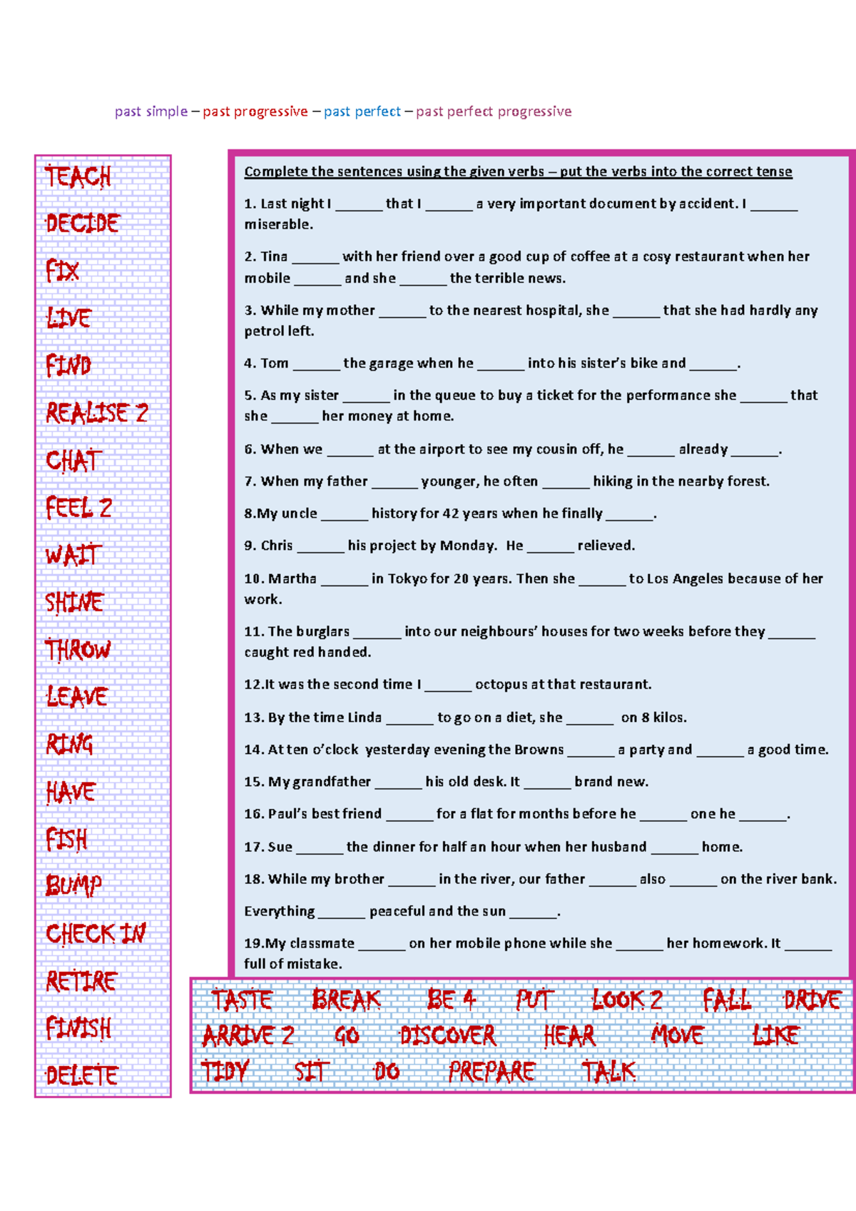 Past Tenses Exercises - Engaging Practice on Temps en Pasat - Studocu