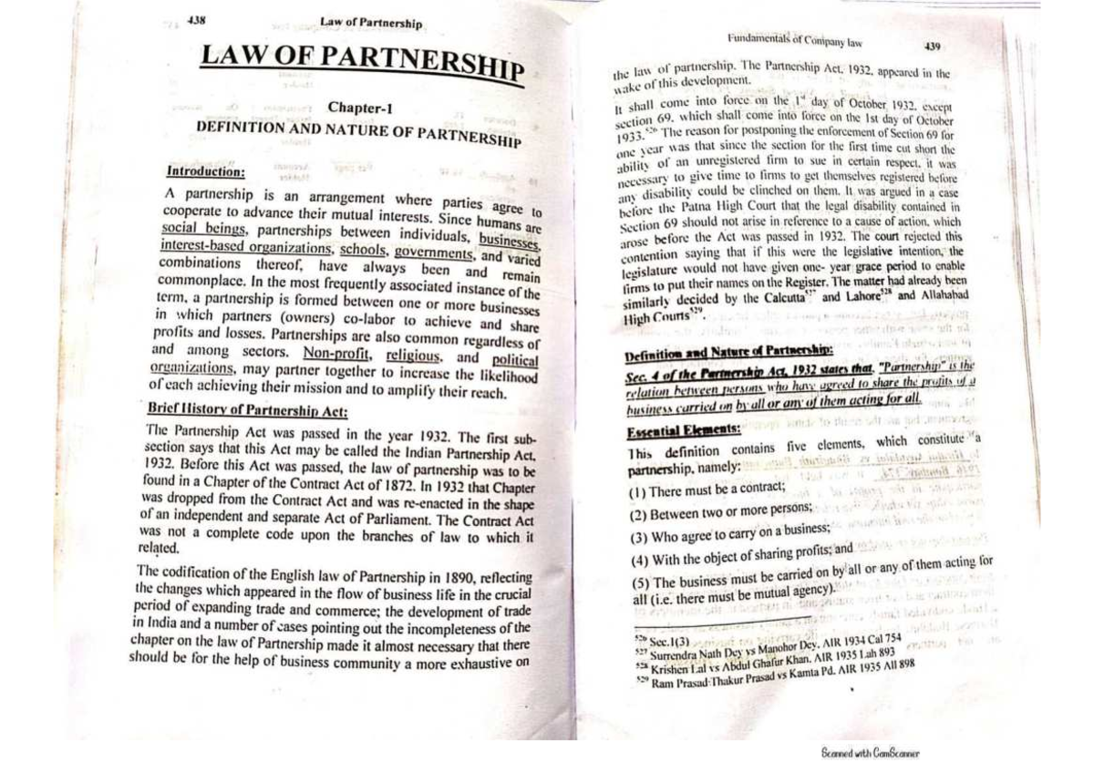 Law of Partnership: Key Concepts and Provisions (438/439) - Studocu