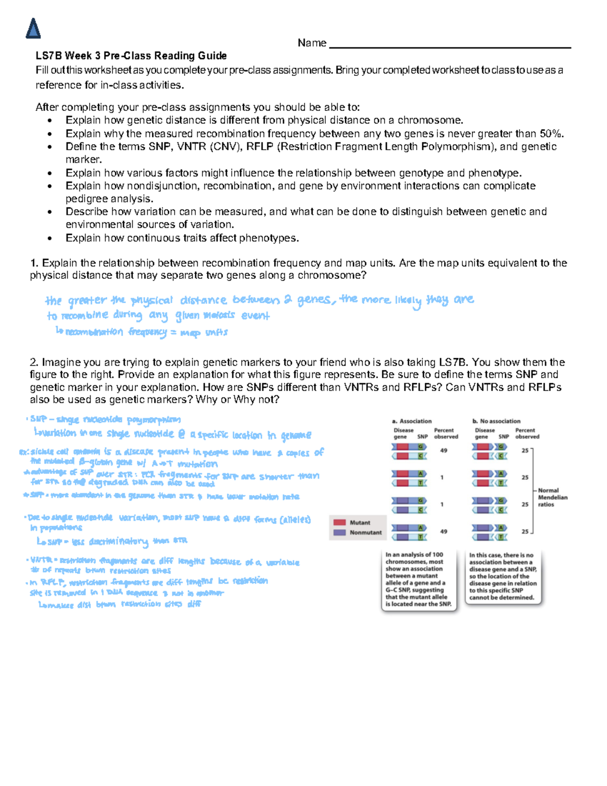 LS7B Week 3 Pre-Class Reading Guide & Assignment Worksheet - Studocu