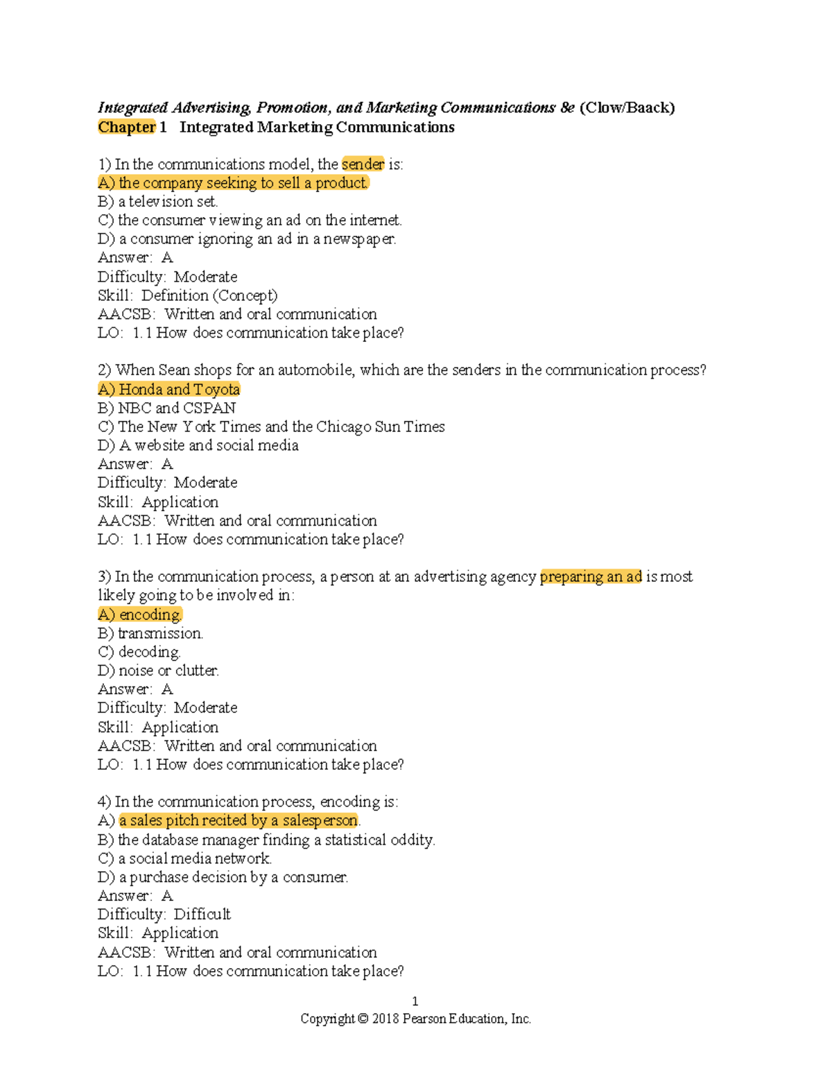 Integrated Marketing Communications 8e Chapter 1 Study Guide & MCQs ...