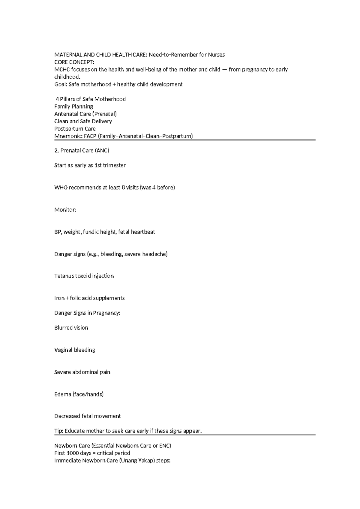 Maternal and Child Health Care for Nurses: Key Concepts and Guidelines ...
