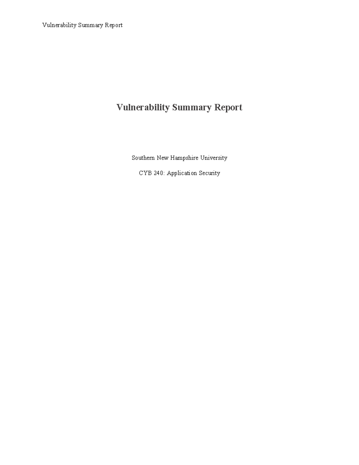 CYB 240 - Apache Web Server Vulnerability Summary Report - Studocu