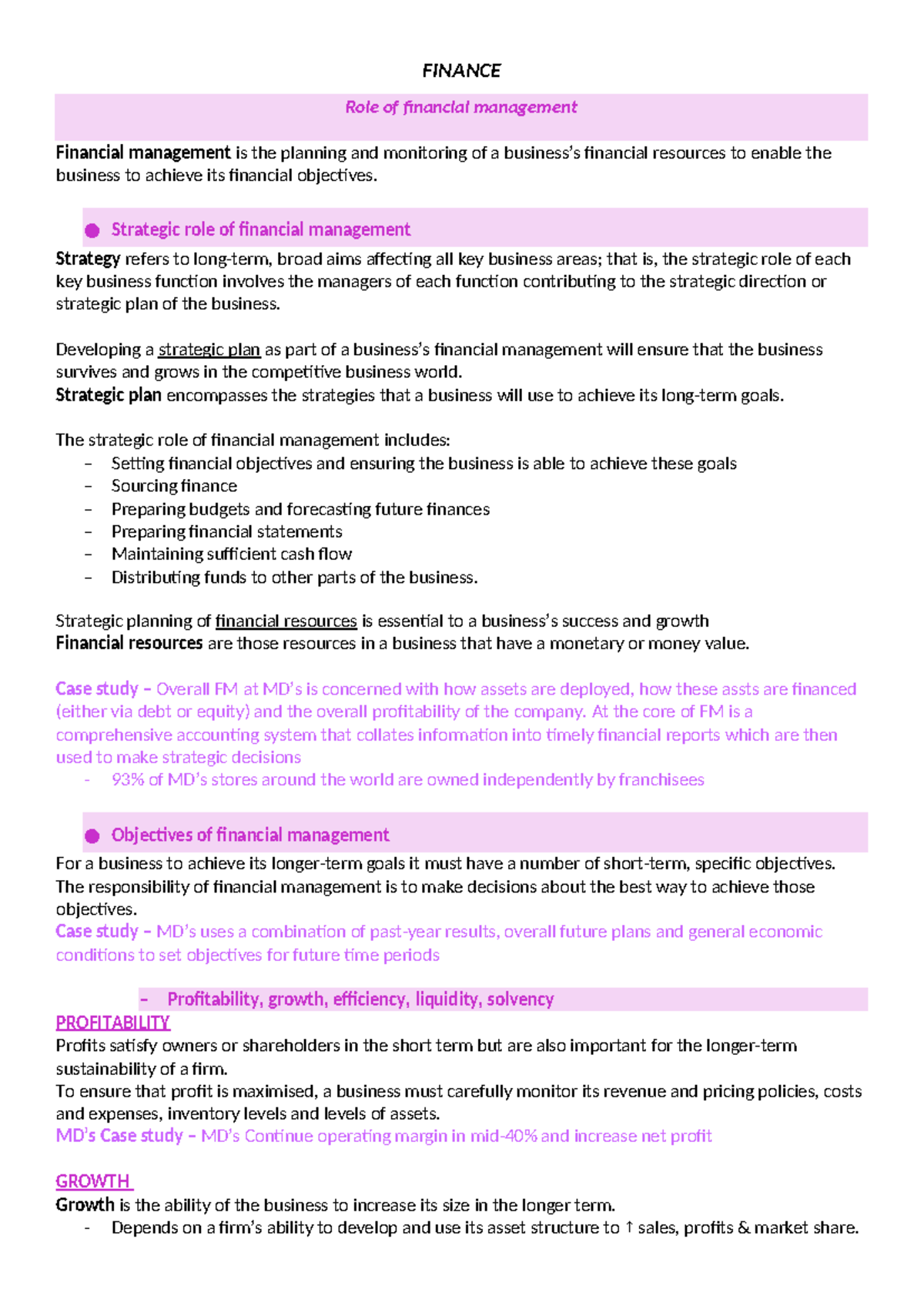 FINC301: Strategic Financial Management Case Study Analysis - Studocu