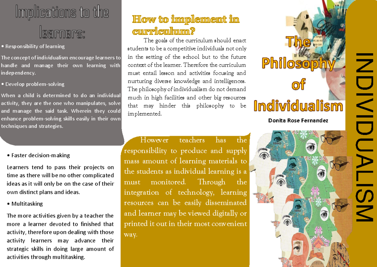 The Philosophy of Individualism in Learning: A Study on Student ...
