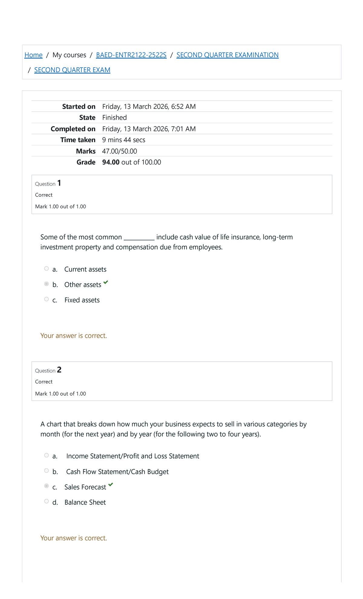 Entrep Q4 47 50 - Second Quarter Exam Review Notes - Studocu