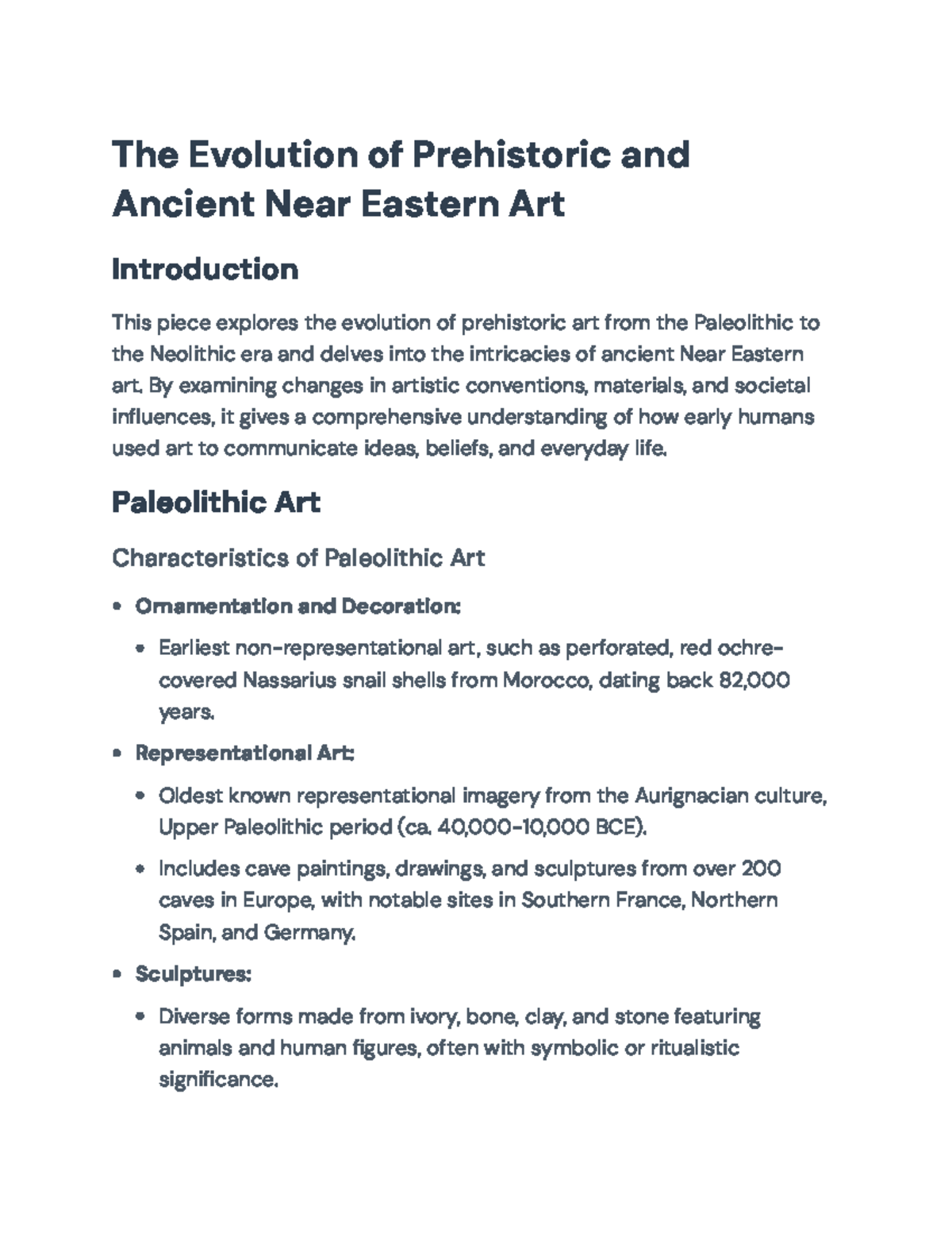 Evolution of Prehistoric and Ancient Near Eastern Art - The Evolution ...