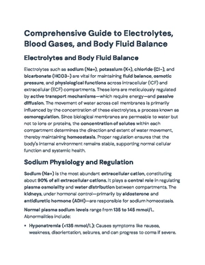 Fluid and Electrolytes - Study Notes & Assignments - Studocu