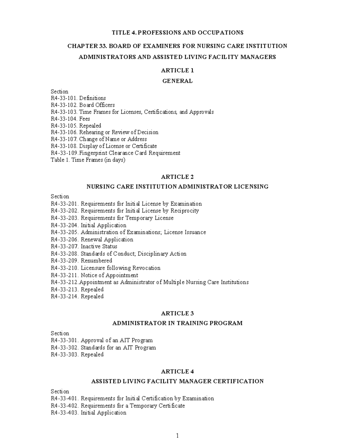 Regulations for Nursing Care Institutions & Assisted Living Facilities ...
