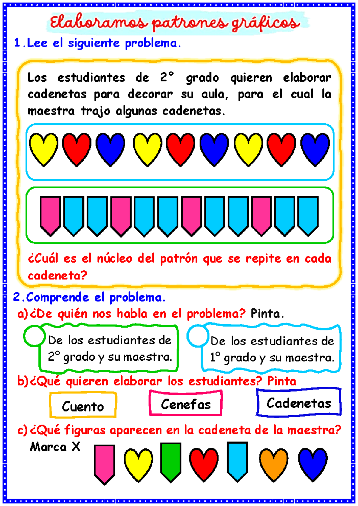 Ficha: Elaboración de Patrones Gráficos para Decorar el Aula - Document Preview