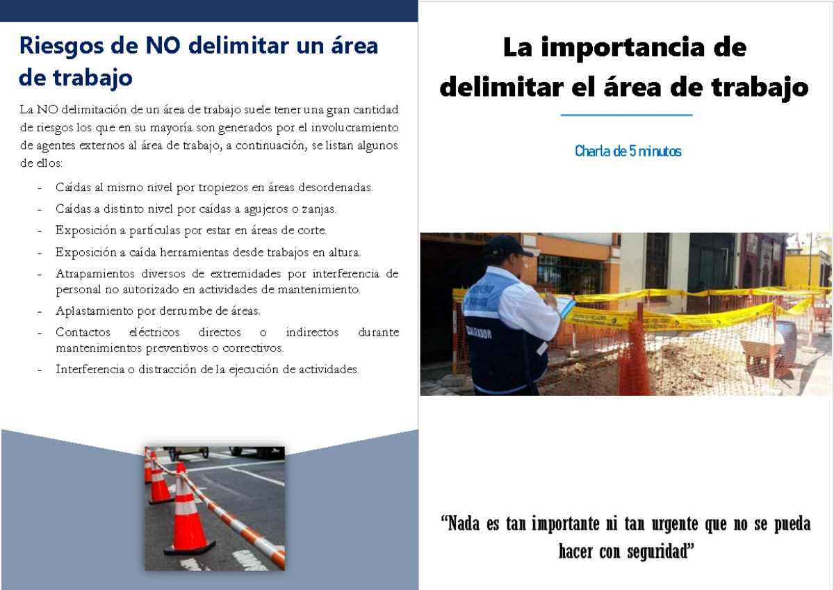 Las charlas de seguridad y salud en el trabajo - Me LAS CHARLAS DE ...